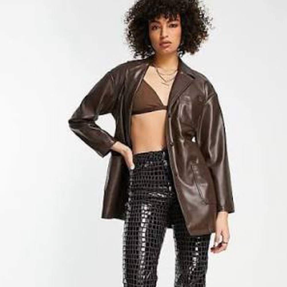 Topshop Women's Brown Jacket - Picture 2 of 2
